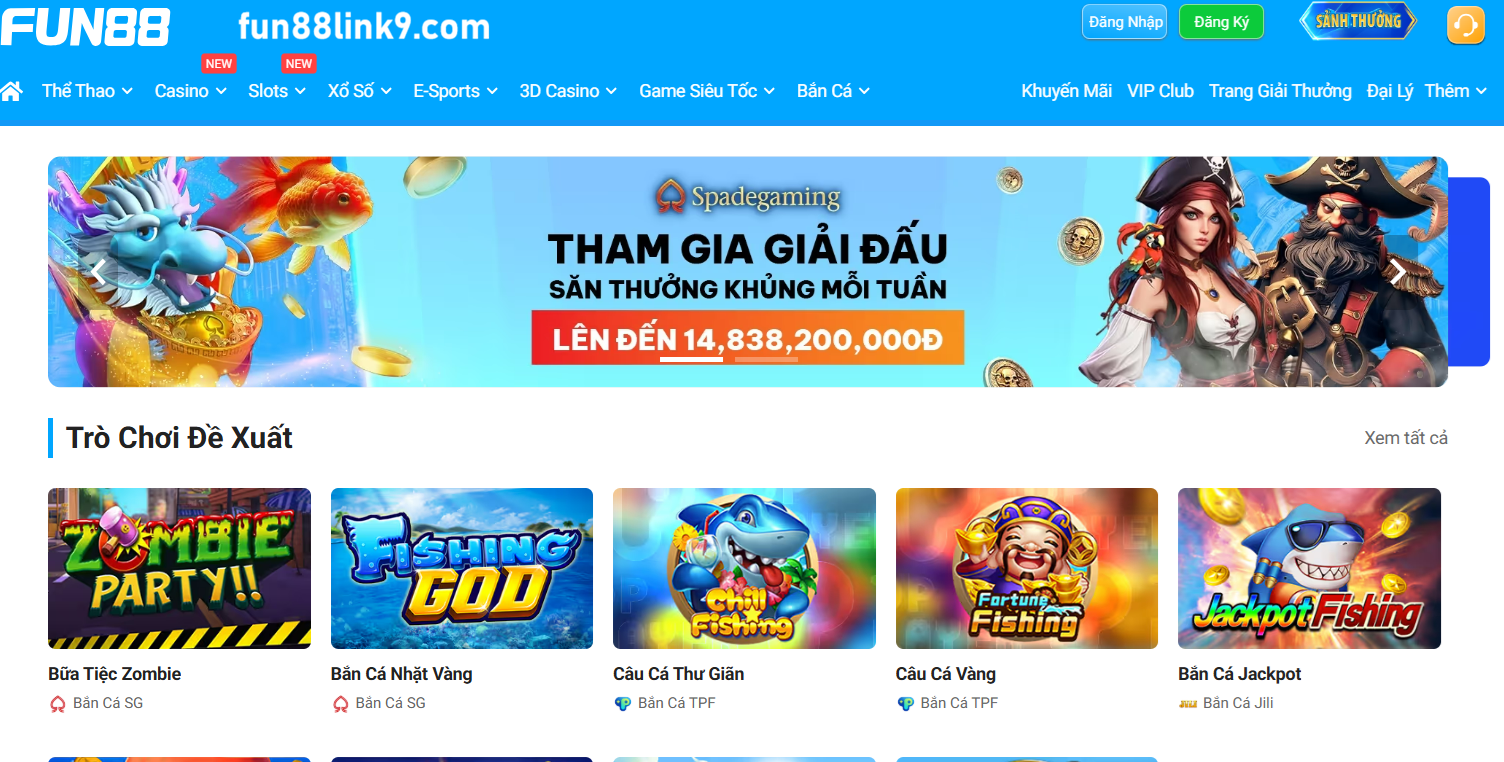 Sảnh bắn cá trực tuyến fun88